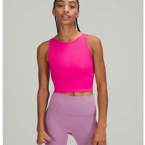 Lululemon Power Pivot Tank Crop Ribbed Sonic Pink